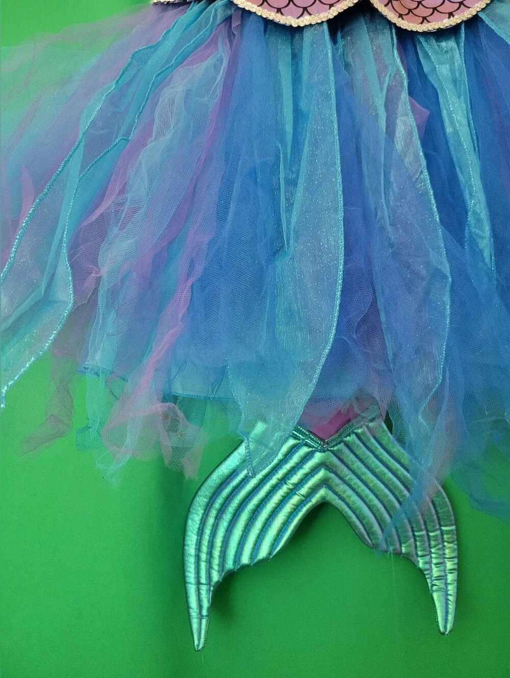 Girls Mermaid Tail Tutu Costume Dress M  Purple & Teal Gillian's Closet Sz 7/8